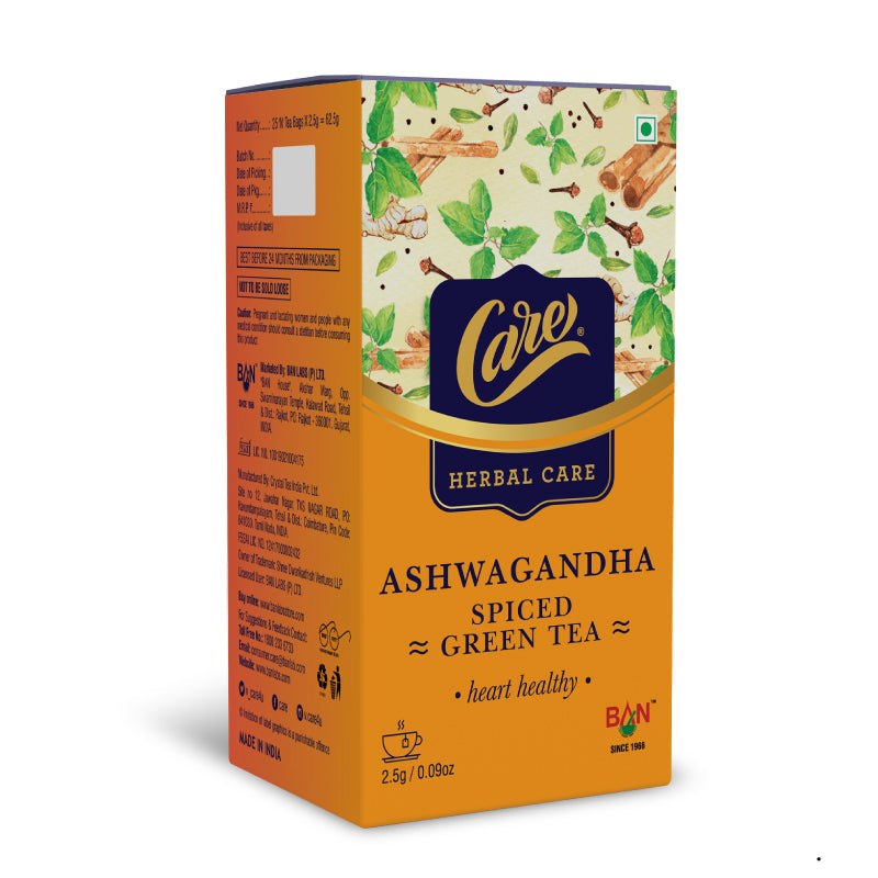 Care ashwagandha spice green tea PACK OF 25 TEA BAGS