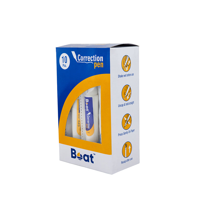 White Correction Pen 7ML (Pack of 10)
