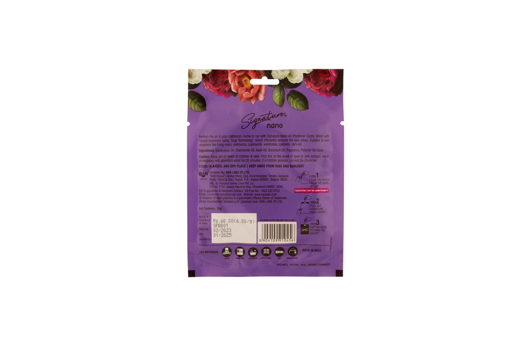 SIGNATURE NANO AIR FRESHENER HOME & CAR- FRENCH BOUQUET 10G