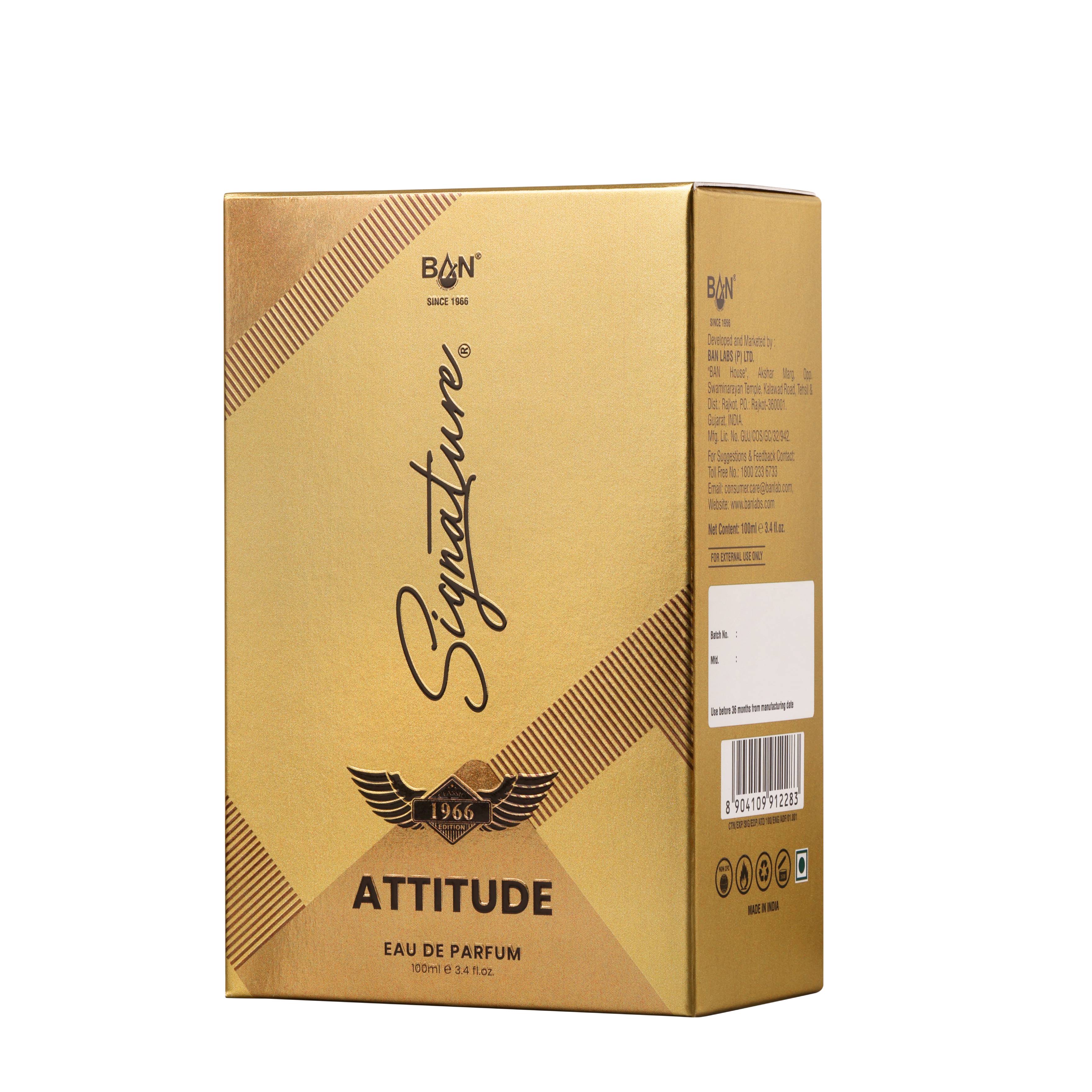 ATTITUDE Signature Duo – Men's 100ml EDP & 150ml Deodorant Combo | Warm Spicy Leather