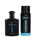 TURQUOISE Signature Duo – Men's 100ml EDP & 150ml Deodorant Combo | Amber Spicy Leather