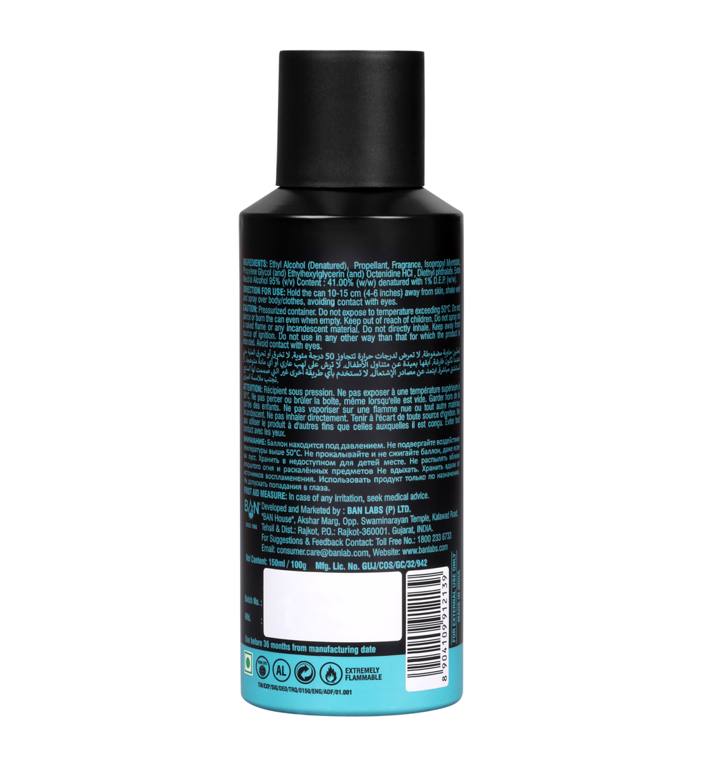TURQUOISE – Men's Perfume Deodorant - 150ml | Bold Amber Spicy Body Spray