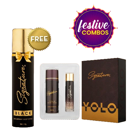 Signature EDP + Deodorant Gift Set Combo- "YOLO" - 60 ML EDP & 200 ML DEO and FREE Black Deodorant 70 Ml