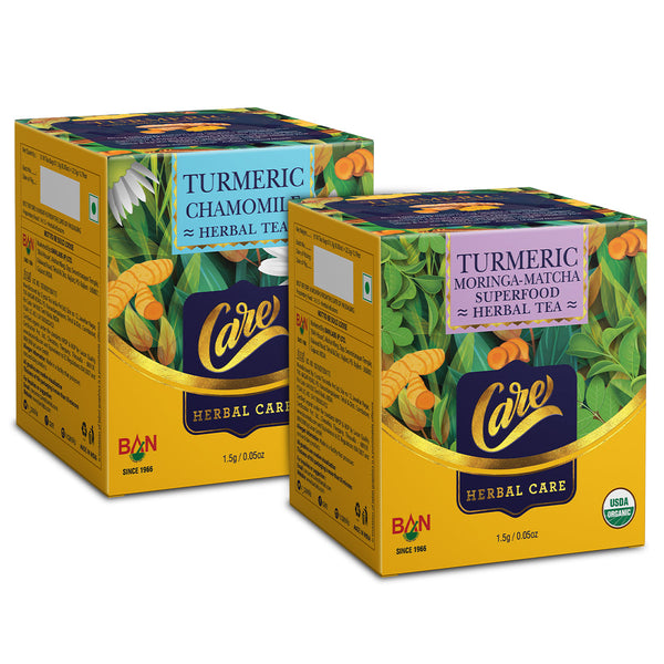 Turmeric superfood combo (15N CHAMOMILE HERBAL, 15N MORINGA MATCHA)