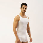 THE SECRET LOOM Mens Gym Vest - Rib 1X1 100% Super Combed Cotton