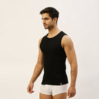 THE SECRET LOOM Mens Gym Vest - Rib 1X1 100% Super Combed Cotton