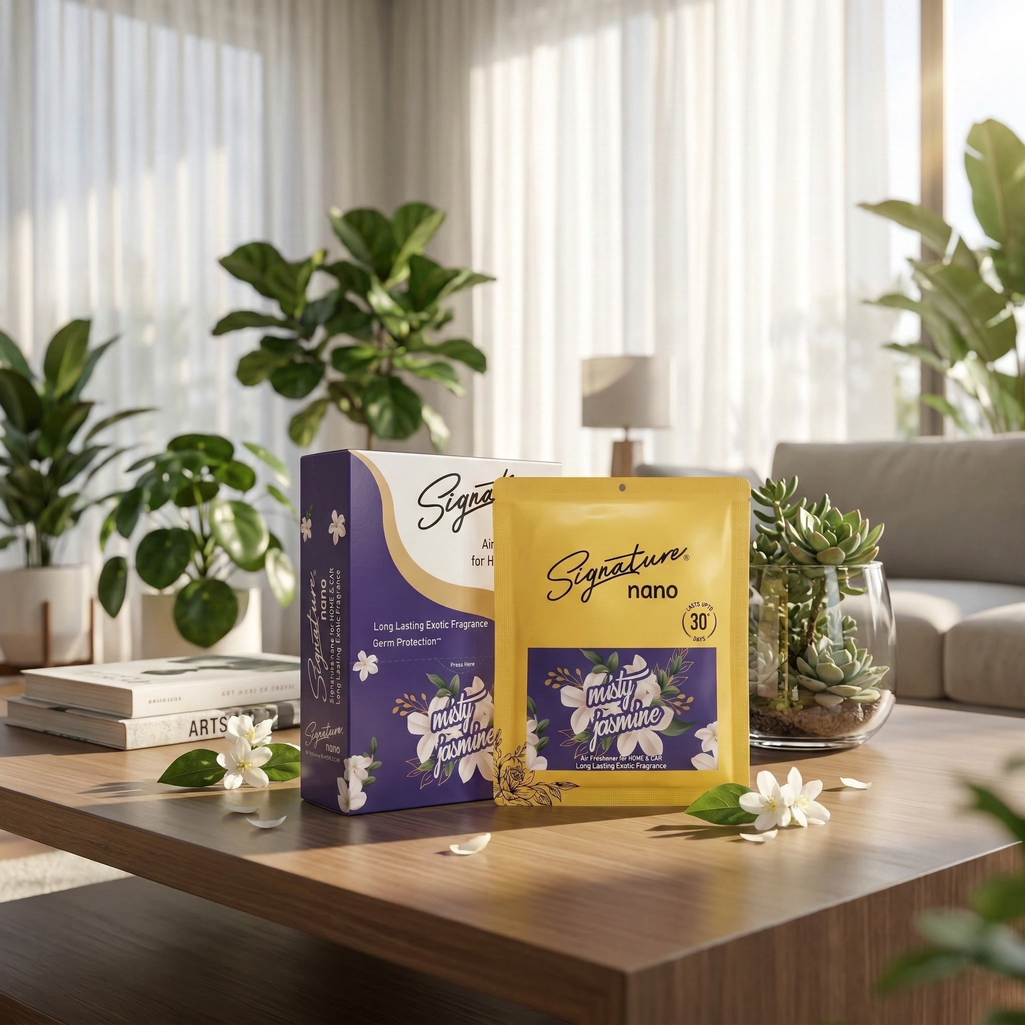 SIGNATURE NANO AIR FRESHENER HOME & CAR- MISTY JASMINE 10G