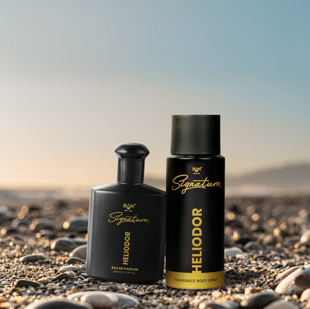 HELIODOR Signature Duo – Men's 100ml EDP & 150ml Deodorant Combo | Woody Chypre Leather