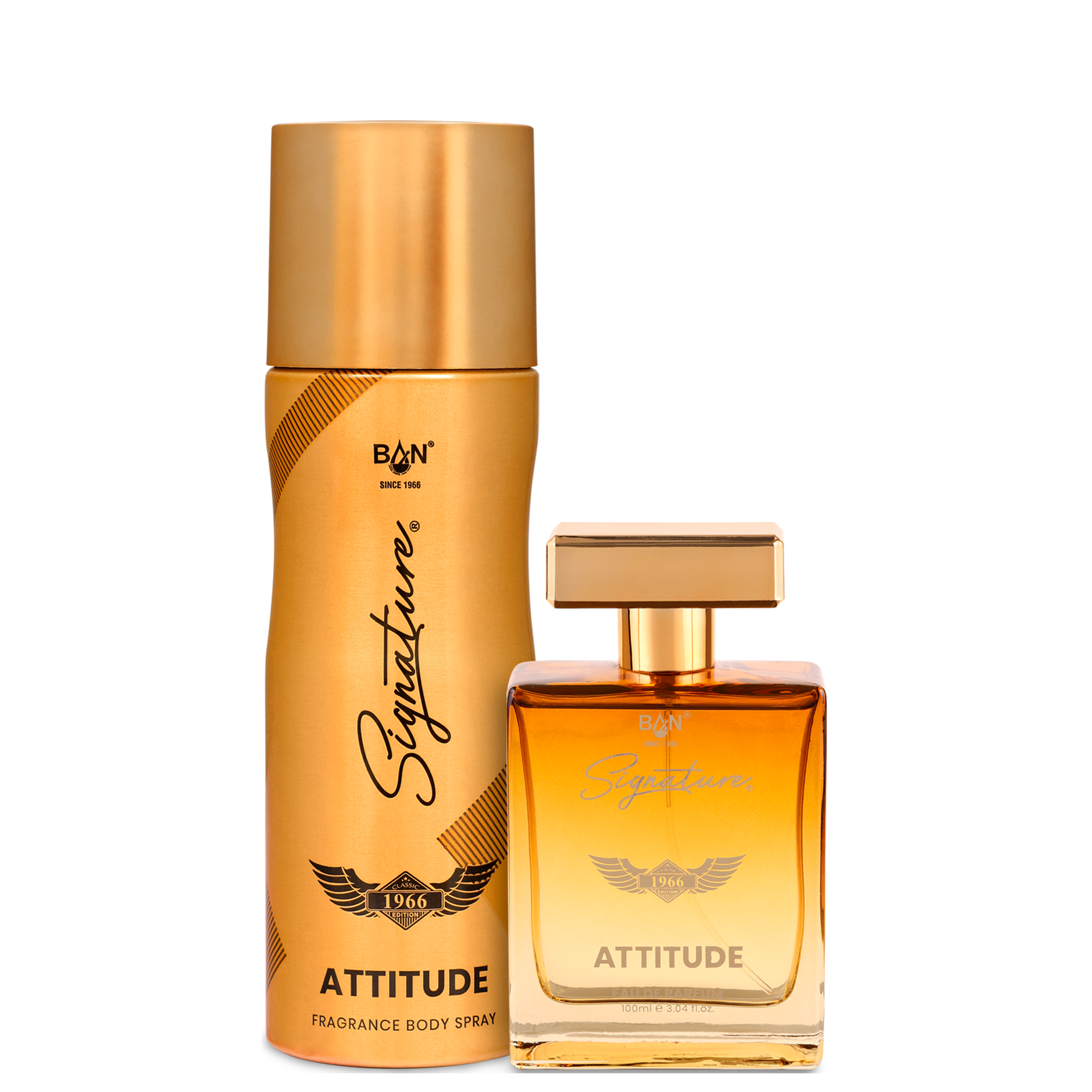 ATTITUDE Signature Duo – Men's 100ml EDP & 150ml Deodorant Combo | Warm Spicy Leather