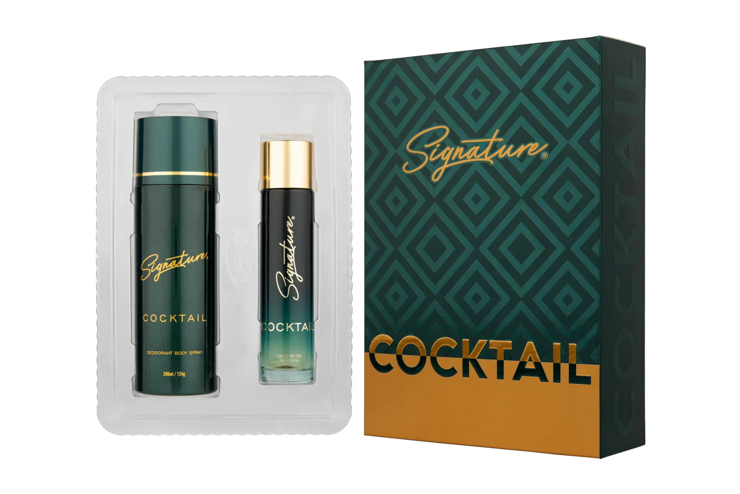 Signature Eau De Parfum + Deodorant Gift Set Combo- "COCKTAIL" - 60 ML EDP & 200 ML DEO