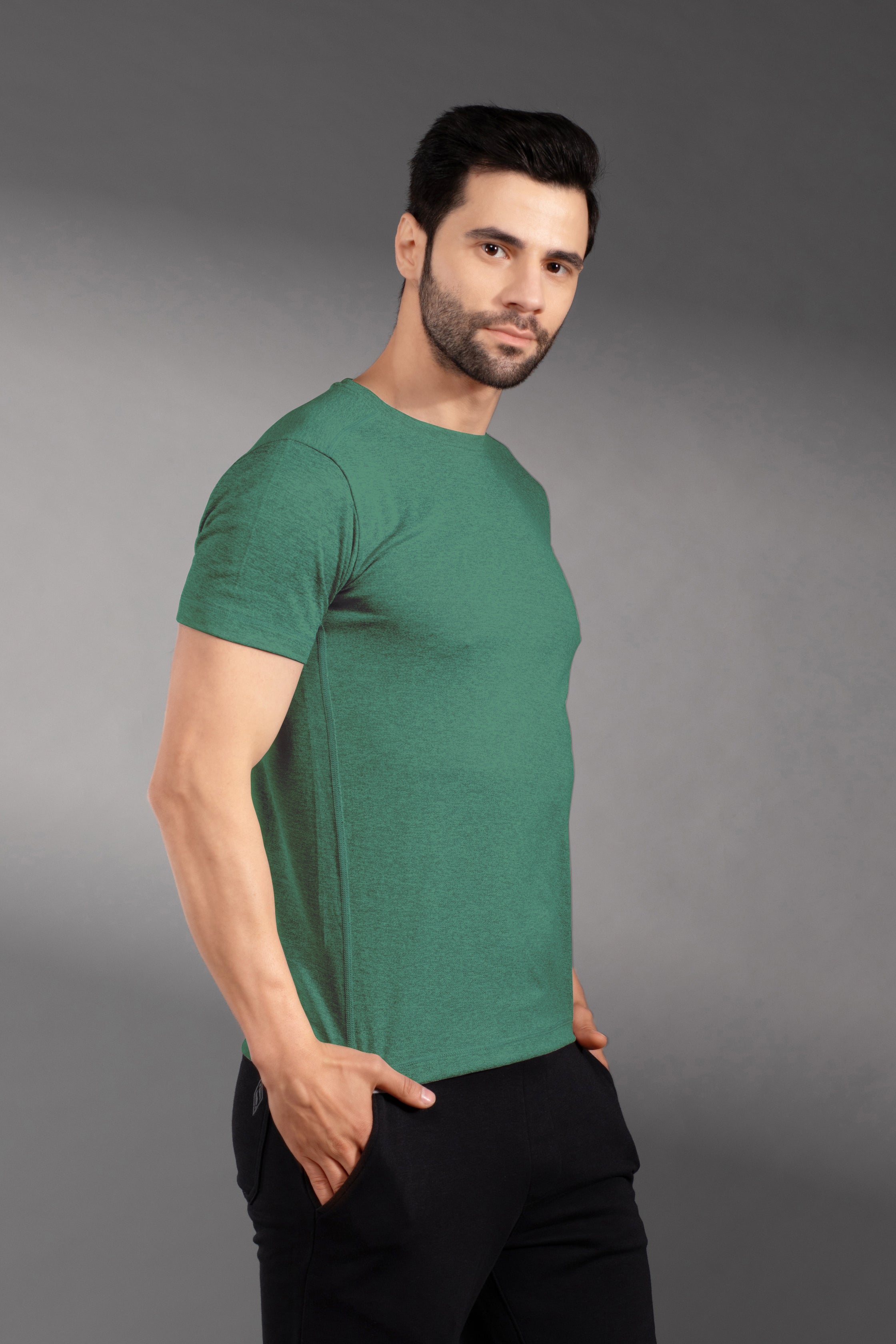 The Secret LoomMen's T-Shirt: 100% Polyester Double Cool Round Neck Gym T-Shirts