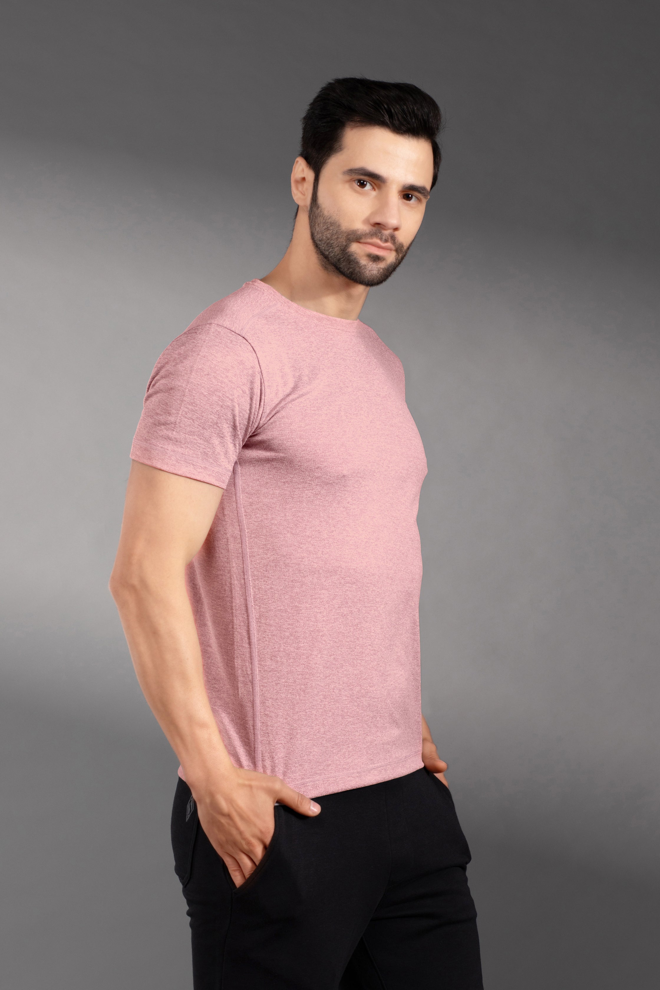 The Secret LoomMen's T-Shirt: 100% Polyester Double Cool Round Neck Gym T-Shirts