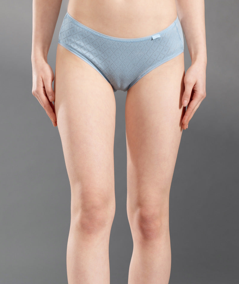 The Secret Loom Women's Hipster - 100% Cotton Pointelle Rib - Premium High Waist Hipster Panties for Women