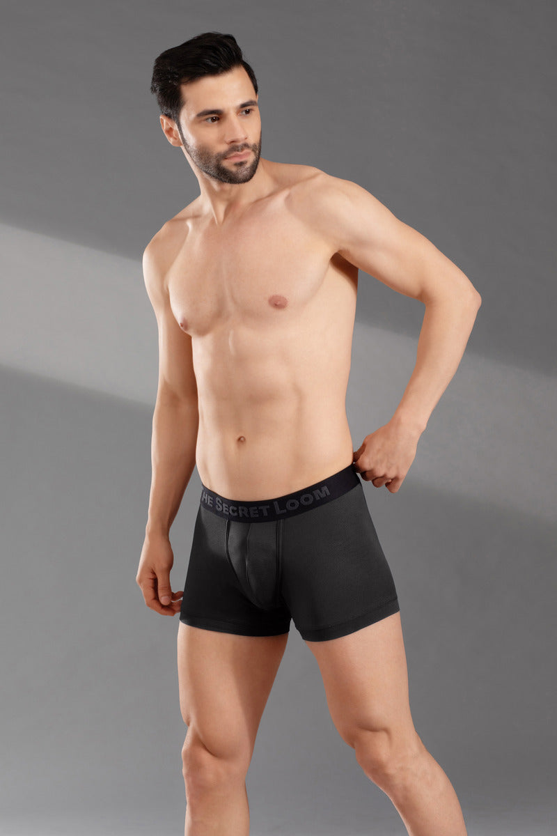 The Secret Loom Men's Trunk - 95% Poly + 5% Elastane (Mesh Feel) - Premium Underwear for Men
