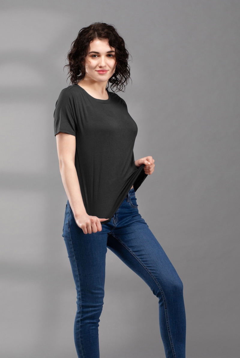 The Secret Loom Women's T-Shirt - 95% Bamboo, 5% Elastane - Premium T-Shirts for Women