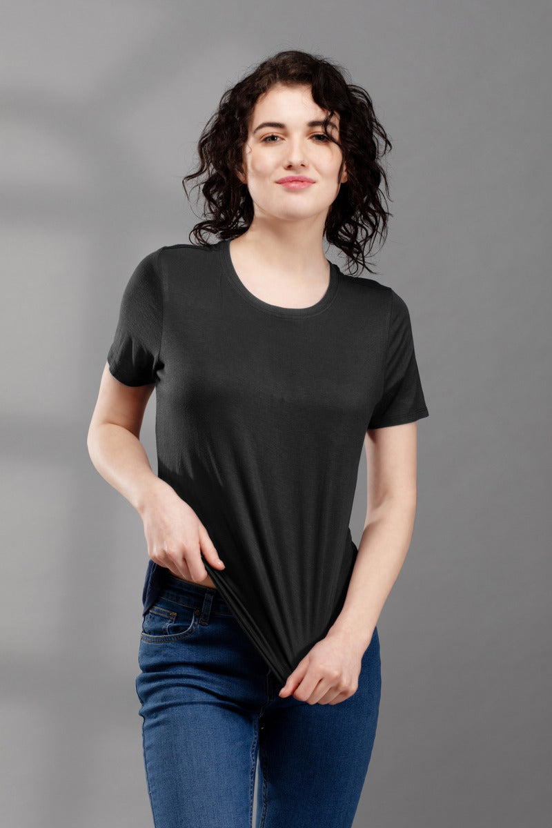 The Secret Loom Women's T-Shirt - 95% Bamboo, 5% Elastane - Premium T-Shirts for Women