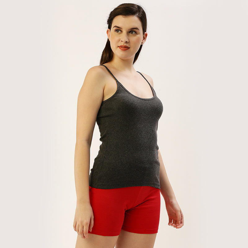 Women adjustable straps 1X1 Rib camisole