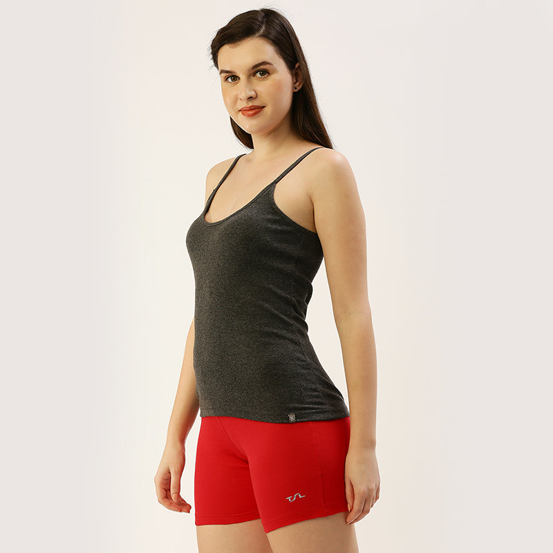 Women adjustable straps 1X1 Rib camisole