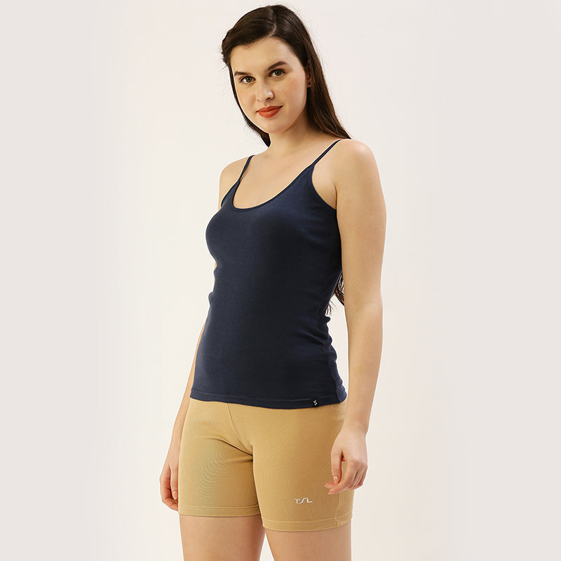 Women adjustable straps 1X1 Rib camisole