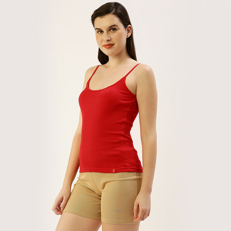 Women adjustable straps 1X1 Rib camisole