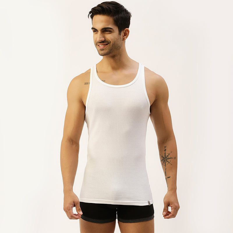 Men's Round Neck Vest - Derby Rib