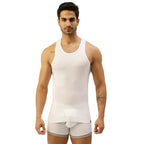 Men's Round Neck Vest - Drop Needle