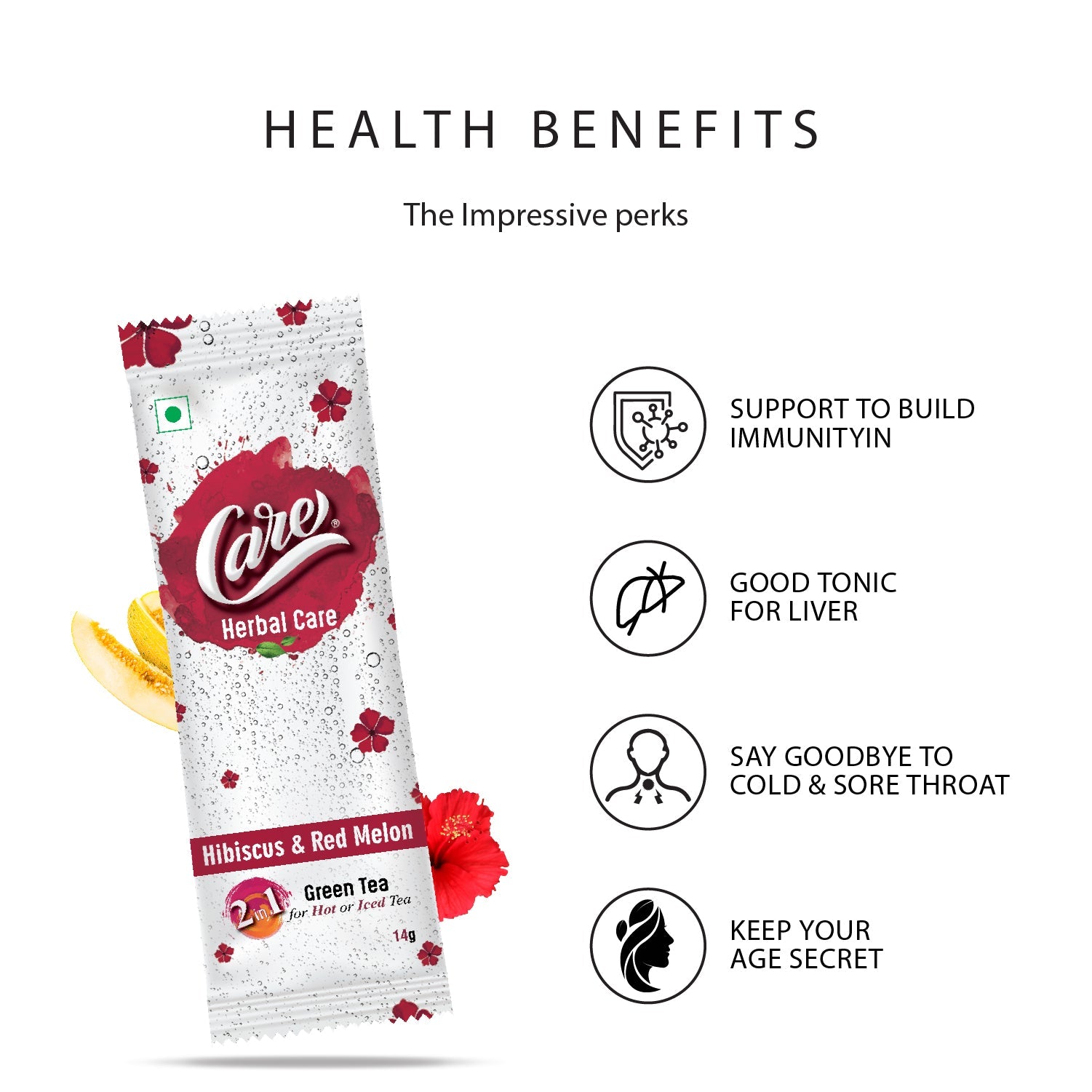 Hibiscus & Red Melon 2 in 1 Green Tea